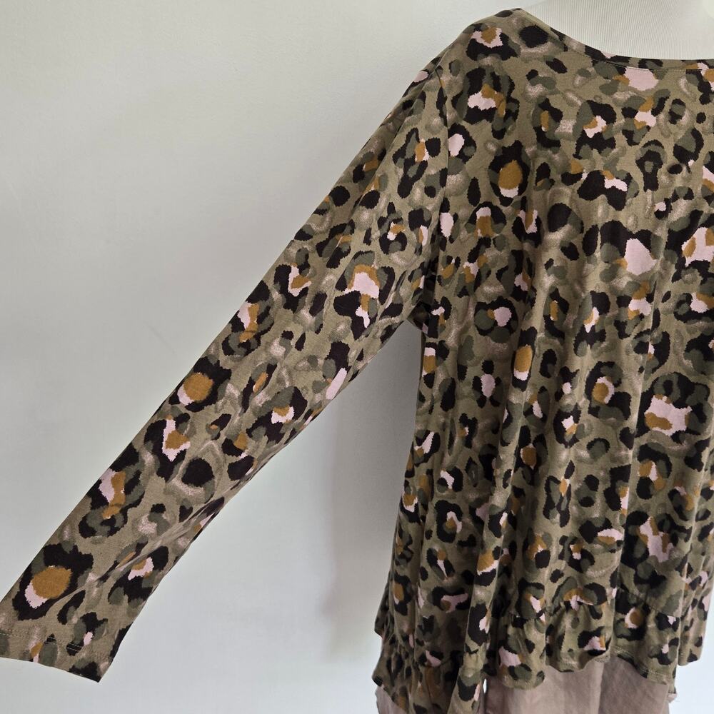 LOGO Lori Goldstein Casual Long Sleeve Top Animal Print Basics Womens Plus 2X - Picture 4 of 13